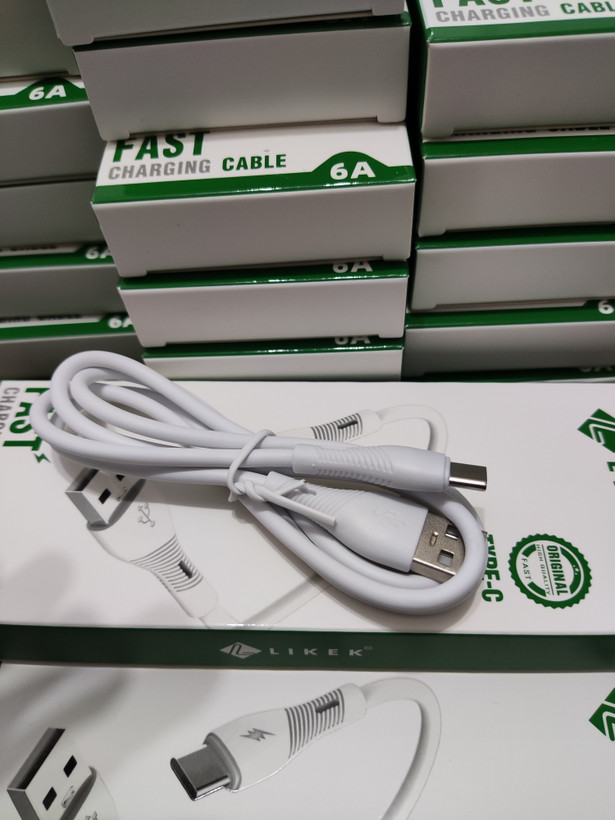 سیم شارژرTYPE C برند LIKEK اصل FAST CHARGING با گارانتی